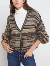 Chaqueta corta clásica de rayas verde militar